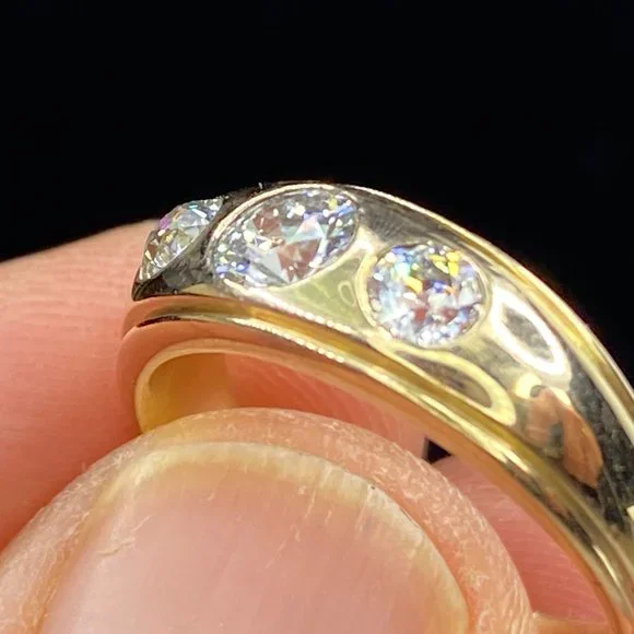 Appraised $4,395 14K yellow gold 1.0ct G/VS1 Euro cut Diamond ring band 5.0g s7